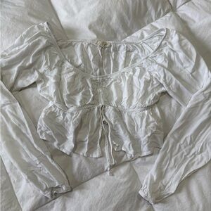 pacsun white blouse long sleeve